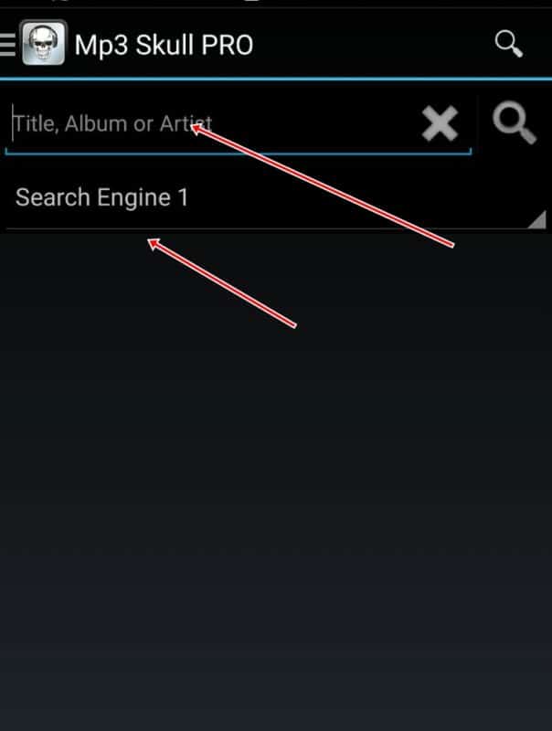 MP3 Skull downloader search bar