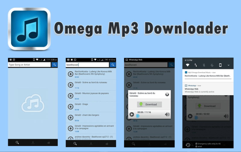 Omega Mp3 Downloader App for Android